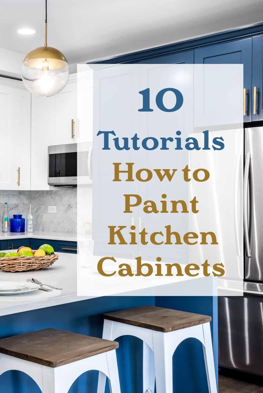 10 Tutotials on How To Paint Kitchen Cabinets