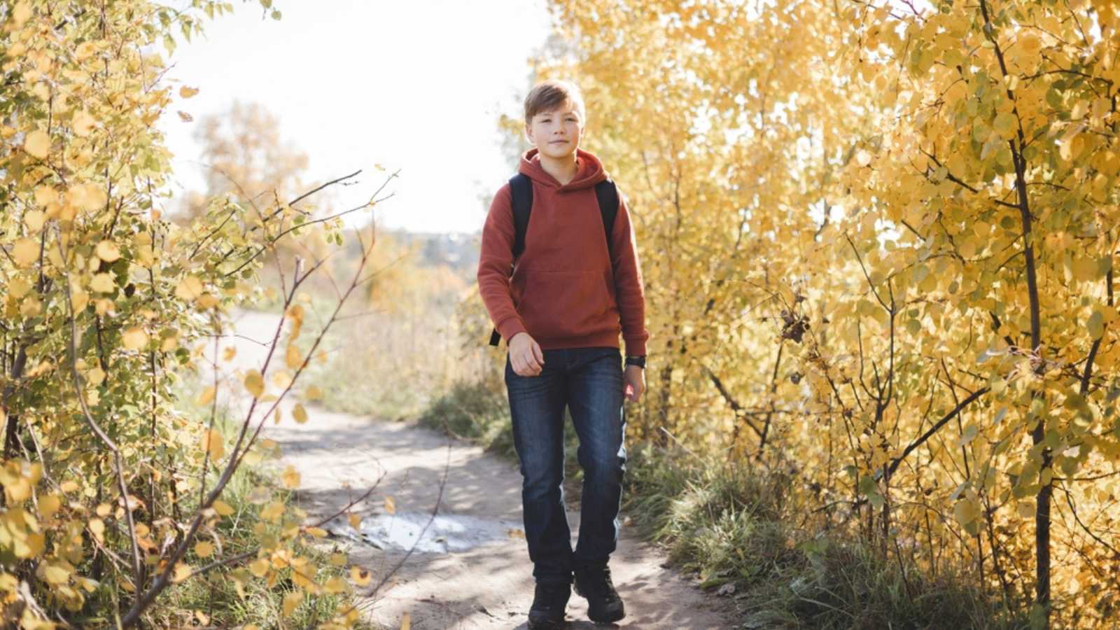Teenager going into Woods