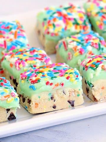 no bake cookie dough bars with sprinkles