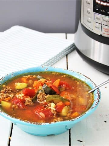 Bowl of Instant Pot Italian Vegetable Soup