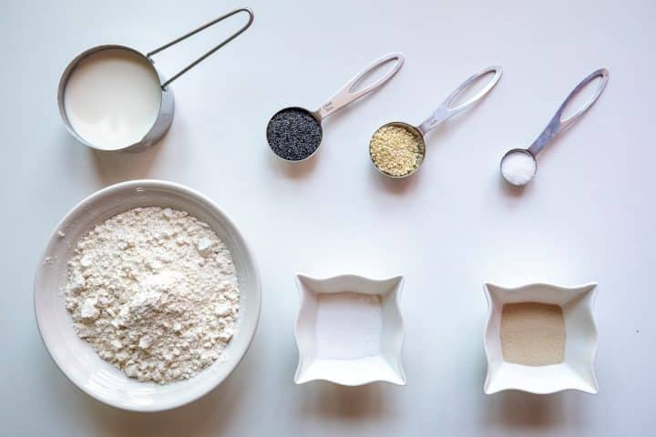 ingredients to make New York Style Bagels