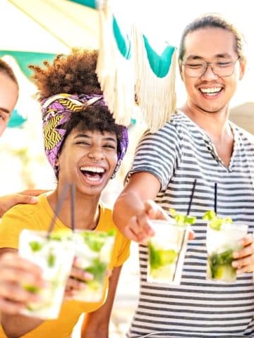 Group drinking cocktails